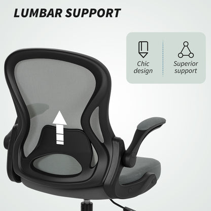 Draughtsman Chair with Flip up Armrests Charcoal Grey - Vinsetto image 5
