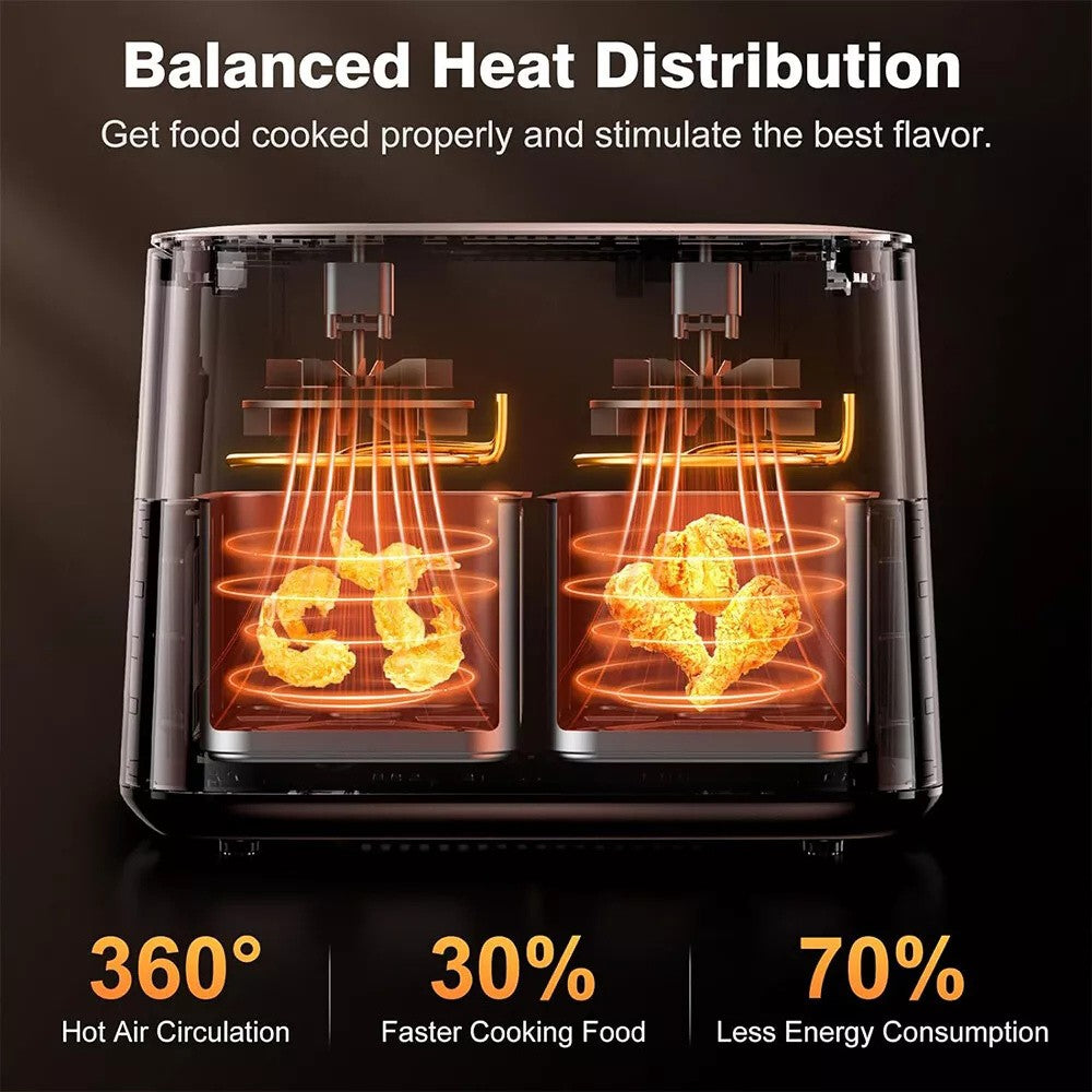Dual Zone Air Fryer - #2026 Upgraded 12L Air Fryer ( 70% Less Energy Use )