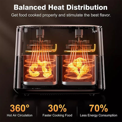 Dual Zone Air Fryer - #2026 Upgraded 12L Air Fryer ( 70% Less Energy Use )
