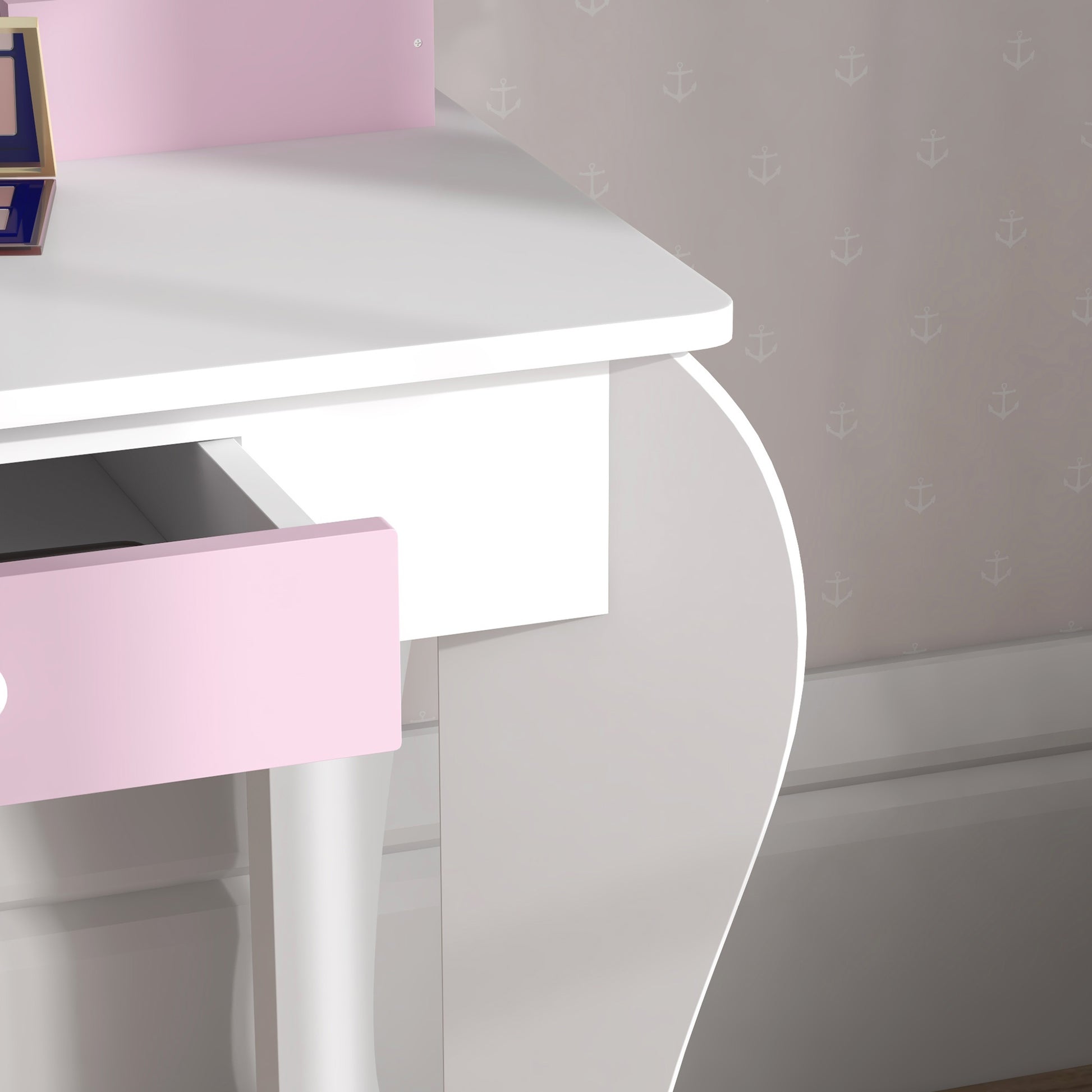 UnicornDesign Kids Dressing Table Mirror Stool White - Zonekiz image 6