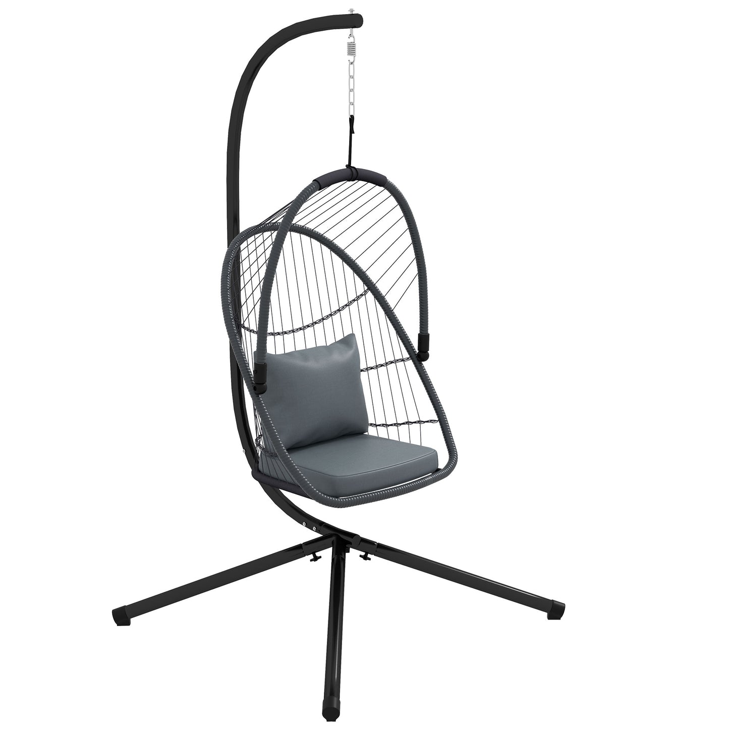 Single Egg Chair Steel Frame Stand Grey - Outsunny image 0