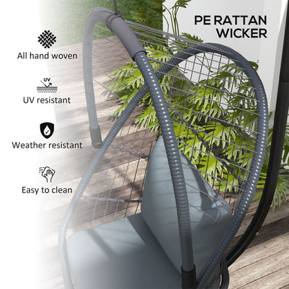 Single Egg Chair Steel Frame Stand Grey - Outsunny image 6