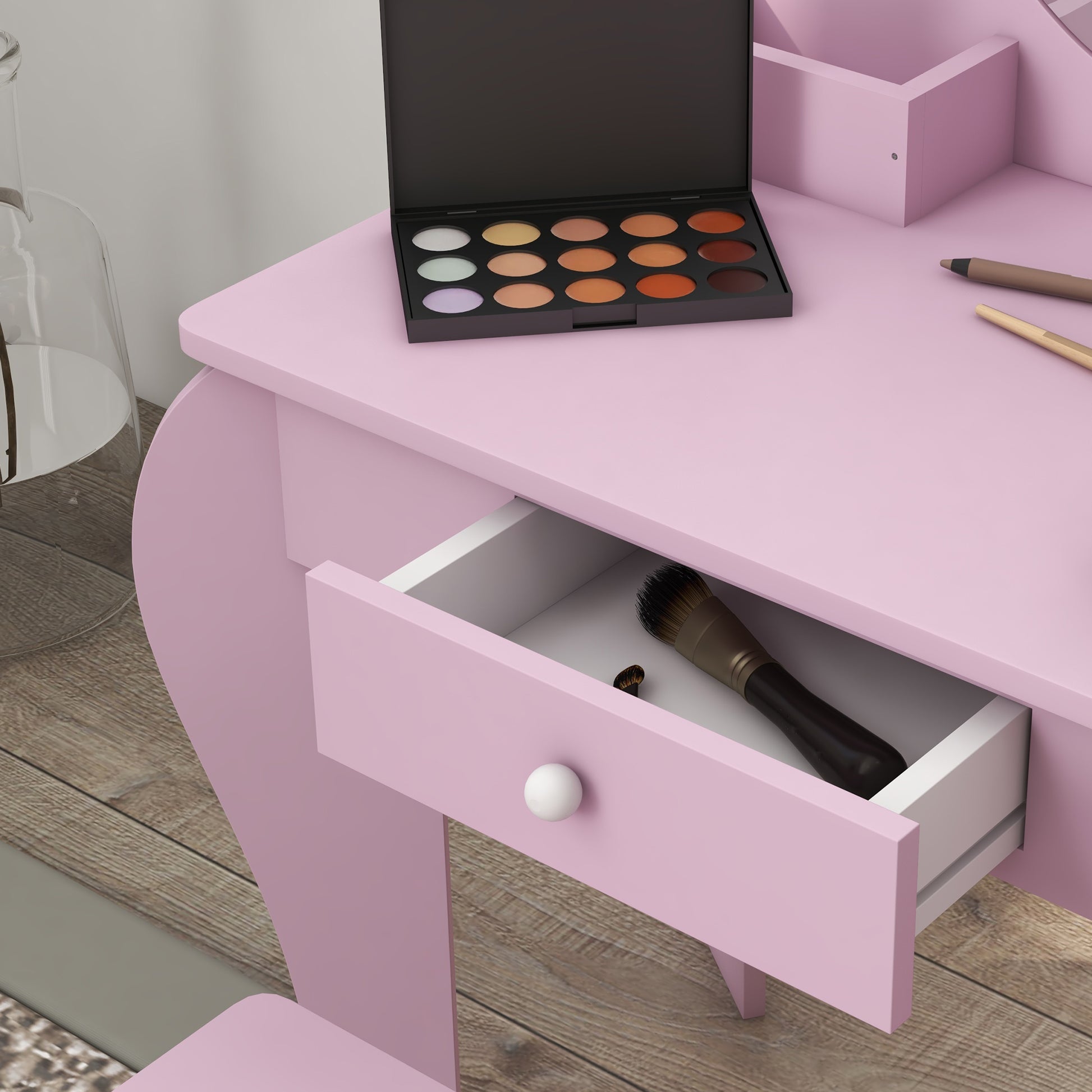 Kids Vanity Table Pink - Zonekiz image 7