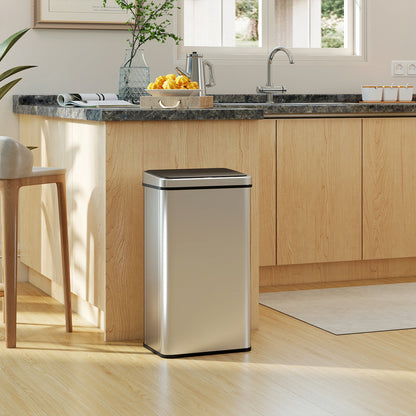 50L Sensor Bin with Quiet Soft-Close Lid - Silver Tone - HOMCOM image 8