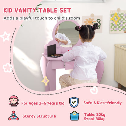 Kids Vanity Table Pink - Zonekiz image 3