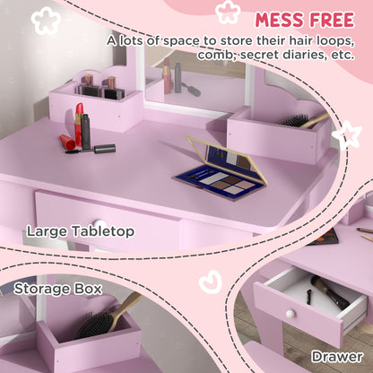 Kids Vanity Table Pink - Zonekiz image 4