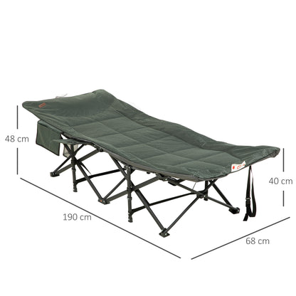 Foldable Camp Bed Padded Patio Camping Bed Carry Bag - Outsunny image 2