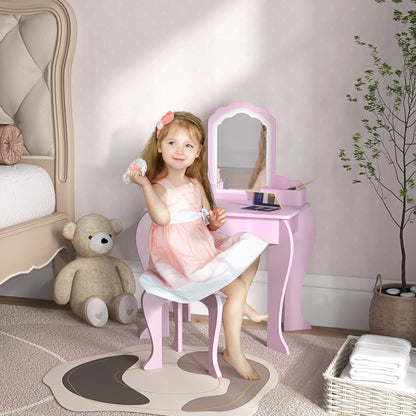 Kids Vanity Table Pink - Zonekiz image 1