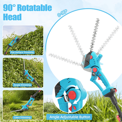 Cordless Pole Hedge Trimmer #2026 Upgraded Hedge Trimmer (Long Reach)