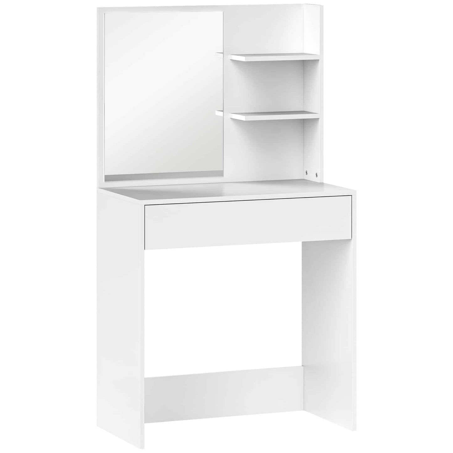 Dressing Table Mirror Storage White - Homcom image 0