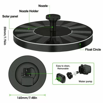 Floating Solar Fountain #2026 Upgraded 6 Fountain Head Solar Fountain