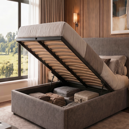 Double Storage Ottoman Bed Frame - #2026 Upgraded Gas Lift Ottoman Bed