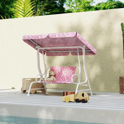 AIYAPLAY Kids Porch Swing, 2-Seater Patio Swing Bench Hammock with Seat Belts, Adjustable Canopy for Garden 10