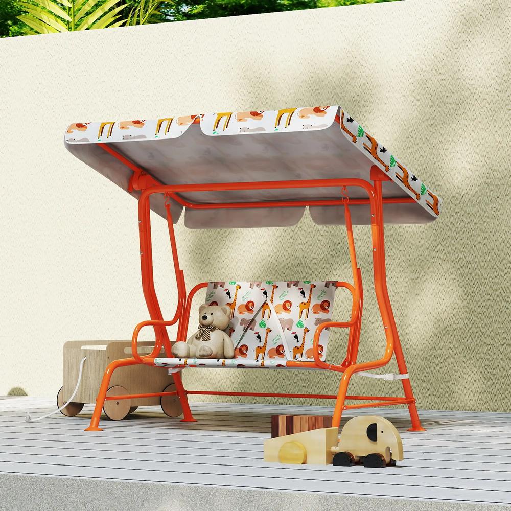 AIYAPLAY Kids Porch Swing, 2-Seater Patio Swing Bench Hammock with Seat Belts, Adjustable Canopy for Garden 21
