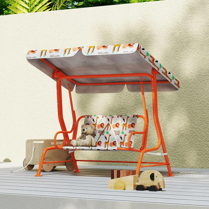 AIYAPLAY Kids Porch Swing, 2-Seater Patio Swing Bench Hammock with Seat Belts, Adjustable Canopy for Garden 21