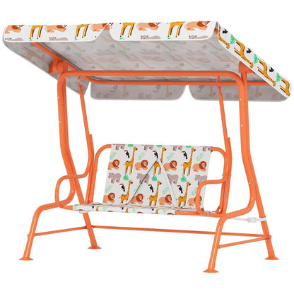 AIYAPLAY Kids Porch Swing, 2-Seater Patio Swing Bench Hammock with Seat Belts, Adjustable Canopy for Garden 22