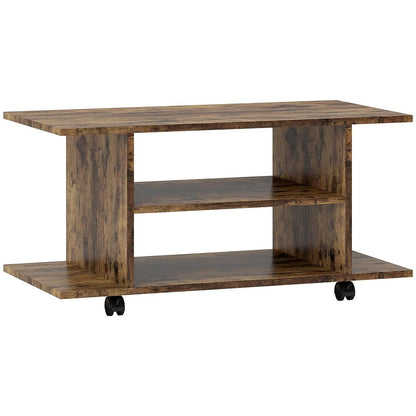 HOMCOM Modern TV Cabinet Stand Storage Shelves Table Mobile Bedroom Furniture Bookshelf Bookcase Black Additional View 12