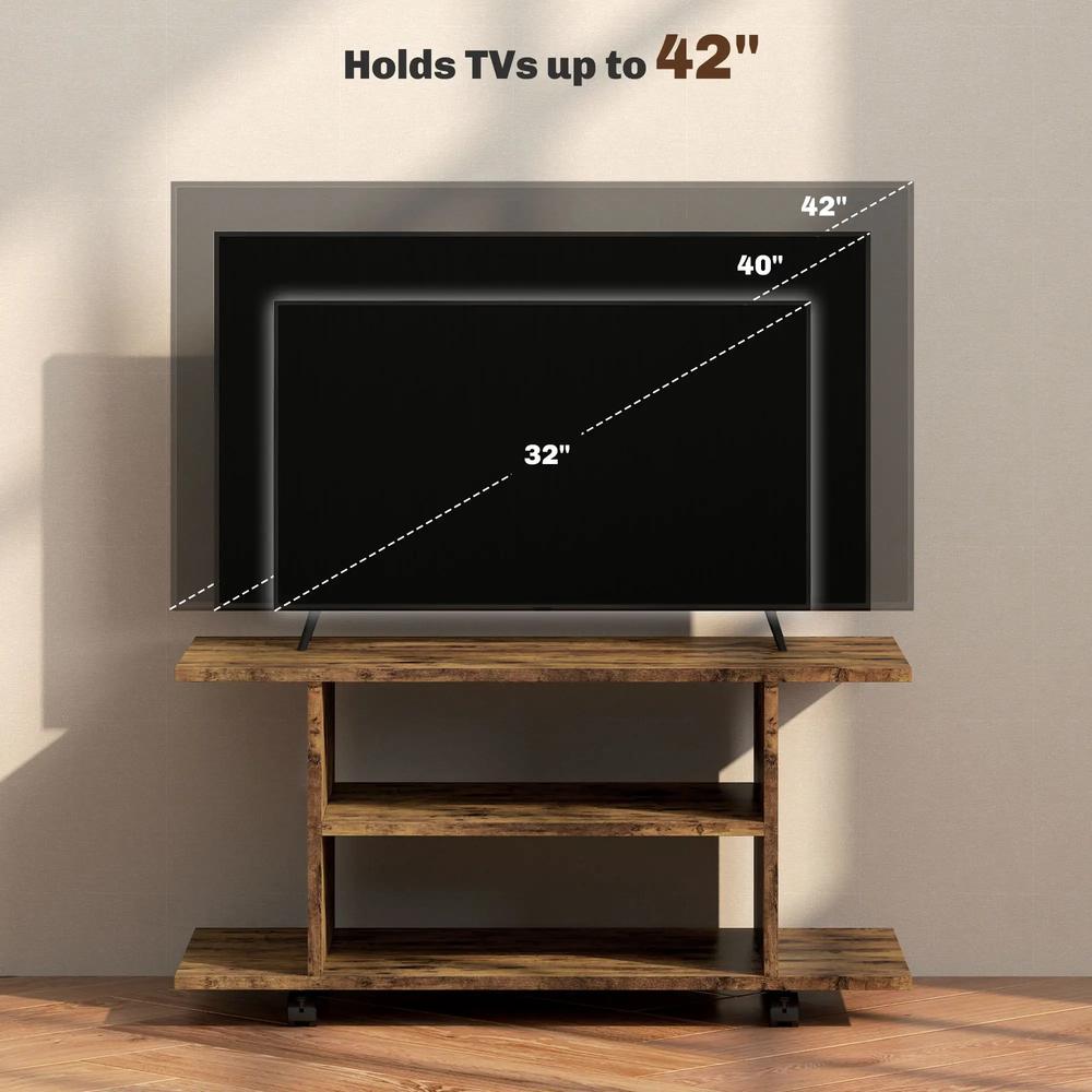 HOMCOM Modern TV Cabinet Stand Storage Shelves Table Mobile Bedroom Furniture Bookshelf Bookcase Black Additional View 18