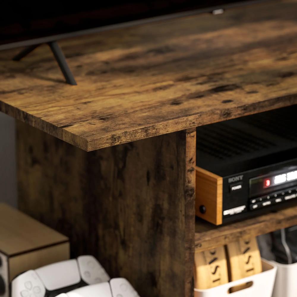HOMCOM Modern TV Cabinet Stand Storage Shelves Table Mobile Bedroom Furniture Bookshelf Bookcase Black Additional View 19