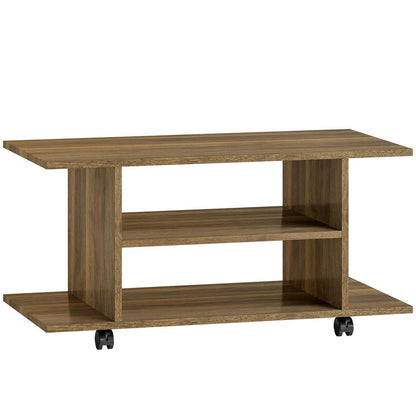 HOMCOM Modern TV Cabinet Stand Storage Shelves Table Mobile Bedroom Furniture Bookshelf Bookcase Black Additional View 23