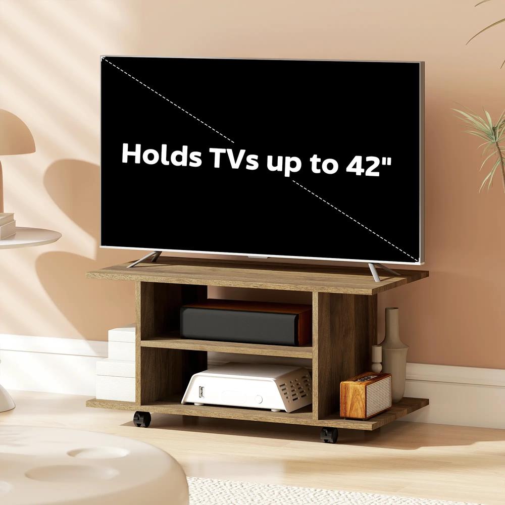 HOMCOM Modern TV Cabinet Stand Storage Shelves Table Mobile Bedroom Furniture Bookshelf Bookcase Black Additional View 29