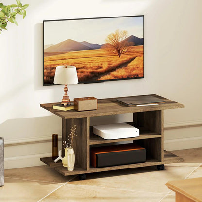 HOMCOM Modern TV Cabinet Stand Storage Shelves Table Mobile Bedroom Furniture Bookshelf Bookcase Black Additional View 30
