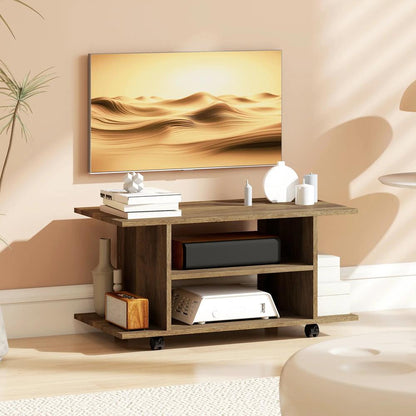 HOMCOM Modern TV Cabinet Stand Storage Shelves Table Mobile Bedroom Furniture Bookshelf Bookcase Black Additional View 32