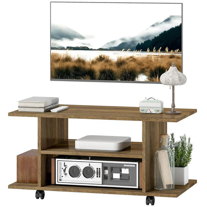 HOMCOM Modern TV Cabinet Stand Storage Shelves Table Mobile Bedroom Furniture Bookshelf Bookcase Black Additional View 33