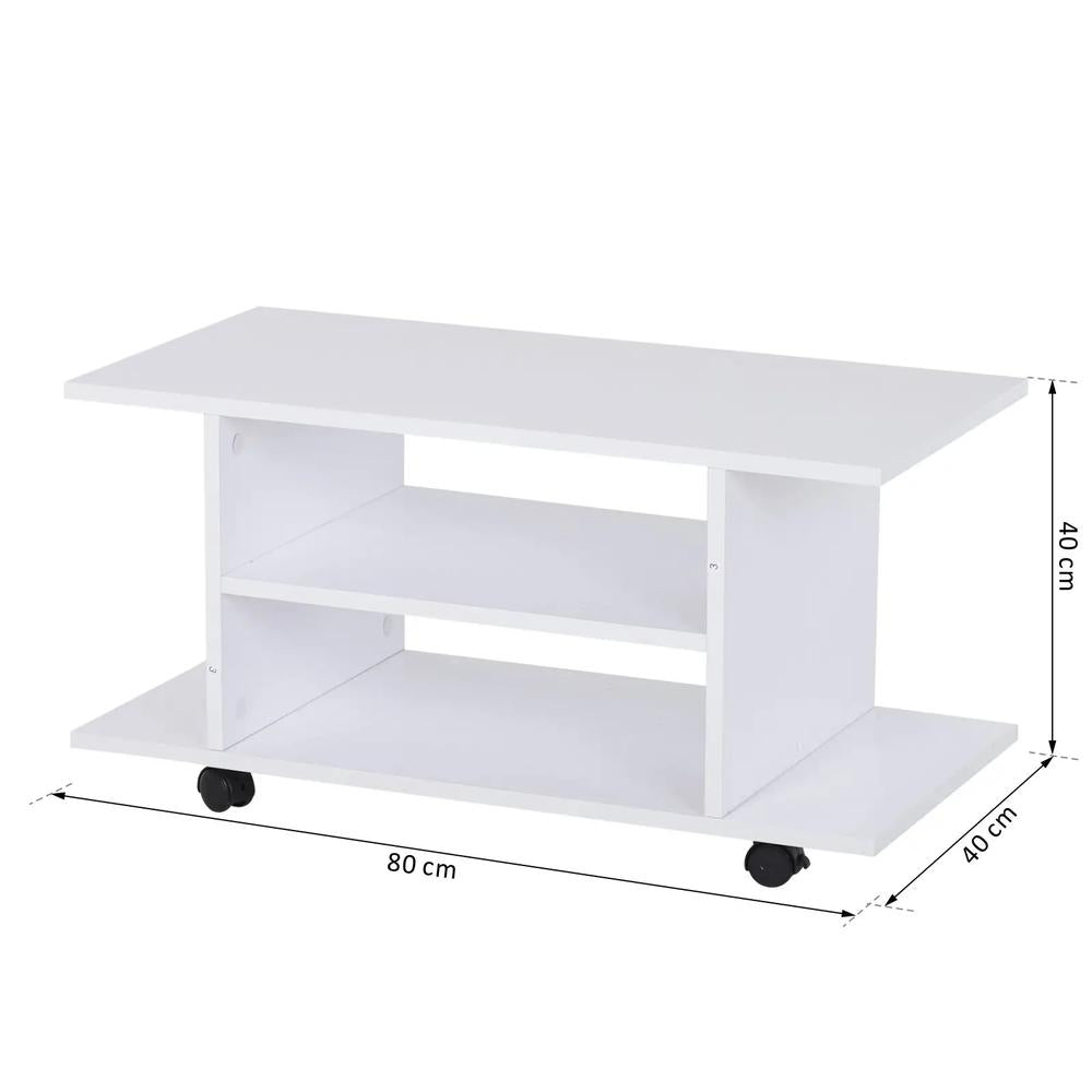 HOMCOM Modern TV Cabinet Stand Storage Shelves Table Mobile Bedroom Furniture Bookshelf Bookcase Black Additional View 36