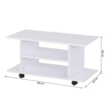HOMCOM Modern TV Cabinet Stand Storage Shelves Table Mobile Bedroom Furniture Bookshelf Bookcase Black Additional View 36