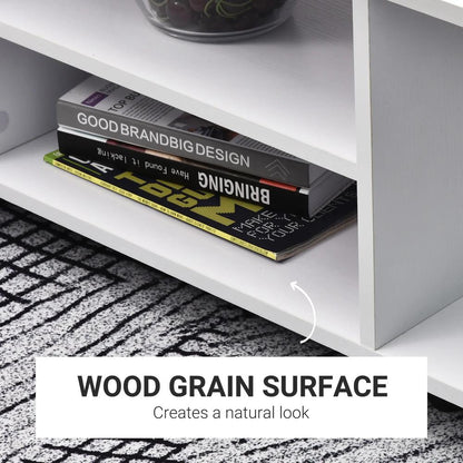 HOMCOM Modern TV Cabinet Stand Storage Shelves Table Mobile Bedroom Furniture Bookshelf Bookcase Black Additional View 38