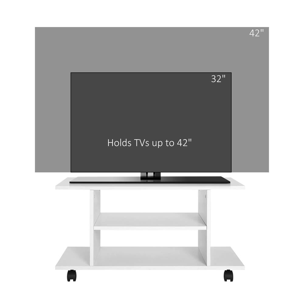 HOMCOM Modern TV Cabinet Stand Storage Shelves Table Mobile Bedroom Furniture Bookshelf Bookcase Black Additional View 41