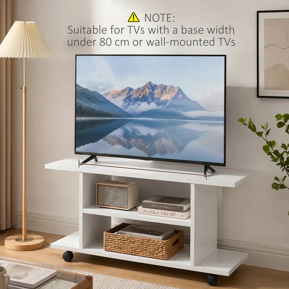 HOMCOM Modern TV Cabinet Stand Storage Shelves Table Mobile Bedroom Furniture Bookshelf Bookcase Black Additional View 42