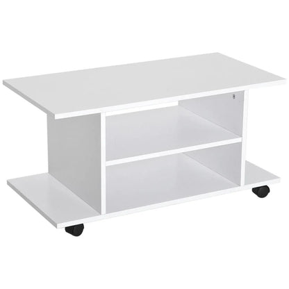 HOMCOM Modern TV Cabinet Stand Storage Shelves Table Mobile Bedroom Furniture Bookshelf Bookcase Black Additional View 43