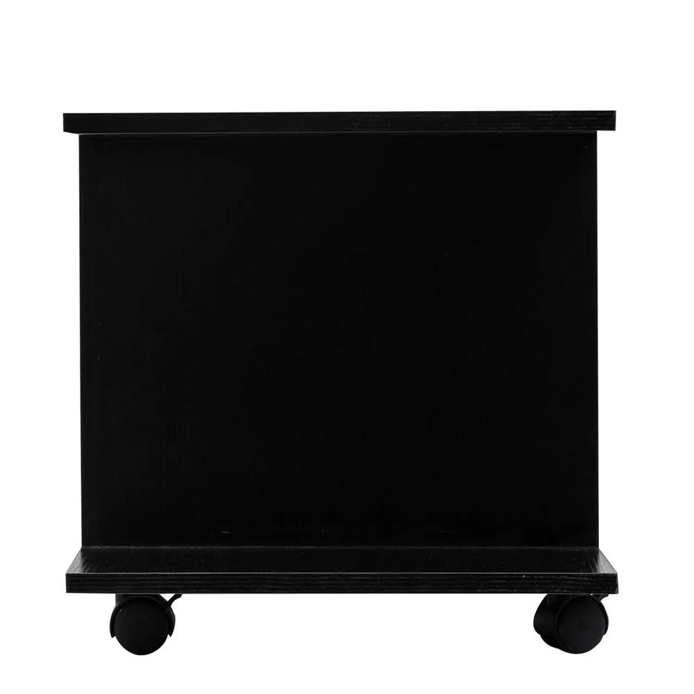 HOMCOM Modern TV Cabinet Stand Storage Shelves Table Mobile Bedroom Furniture Bookshelf Bookcase Black Additional View 8