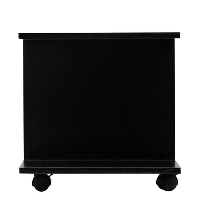 HOMCOM Modern TV Cabinet Stand Storage Shelves Table Mobile Bedroom Furniture Bookshelf Bookcase Black Additional View 8