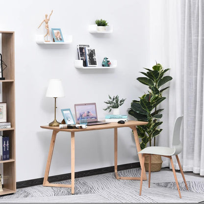 HOMCOM Floating Shelves, Set of 3 Wall Shelf, Shelves for Wall Invisible Mounting, Bedroom Living Room, White Additional View 6