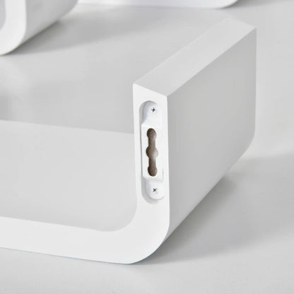 HOMCOM Floating Shelves, Set of 3 Wall Shelf, Shelves for Wall Invisible Mounting, Bedroom Living Room, White Additional View 8