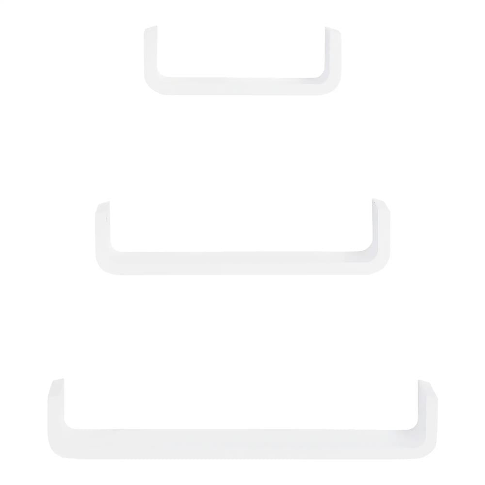 HOMCOM Floating Shelves, Set of 3 Wall Shelf, Shelves for Wall Invisible Mounting, Bedroom Living Room, White Additional View 10