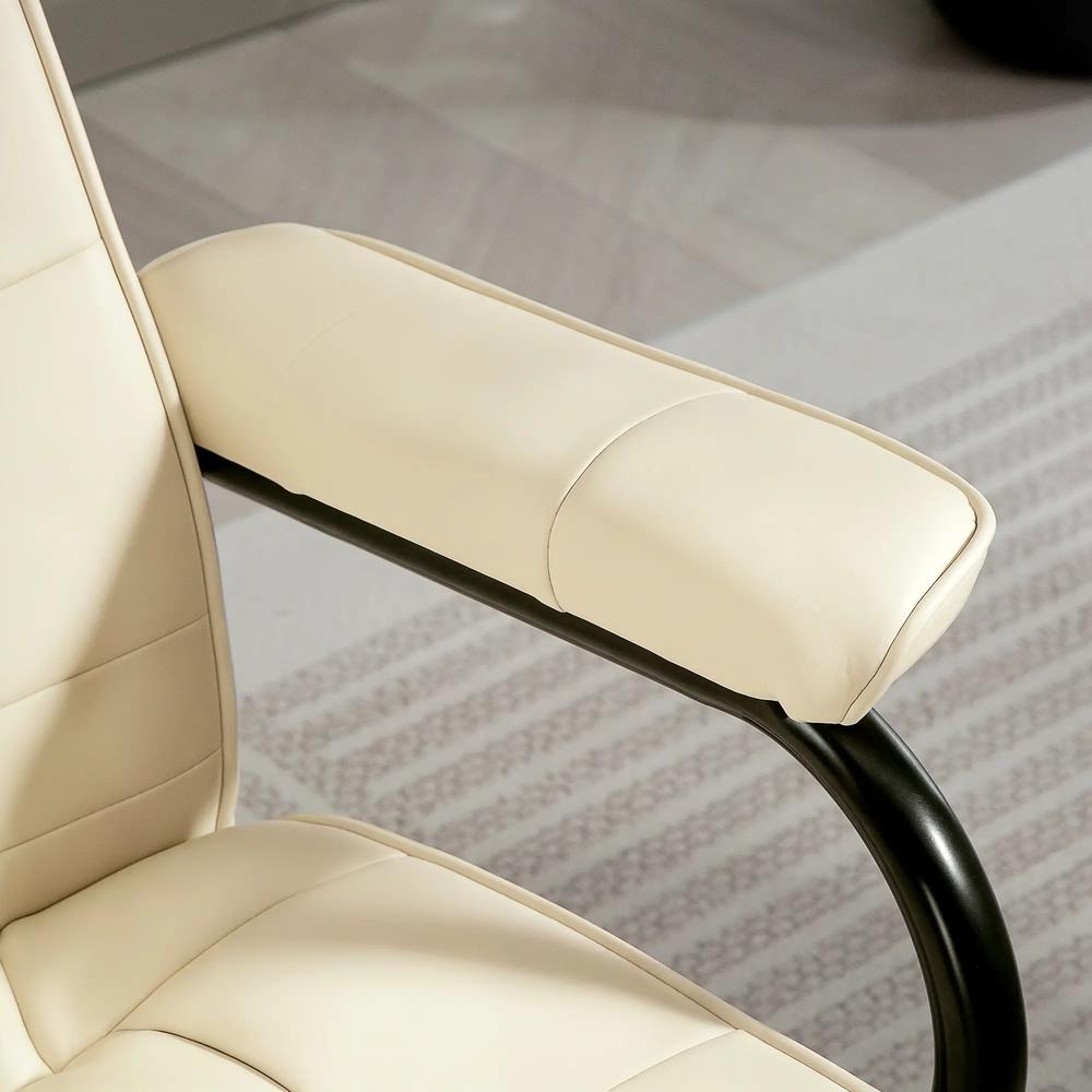 HOMCOM Swivel Recliner Chair and Footstool, Faux Leather Massage Recliner Armchair with Remote Control and Round Wrapped Base Additional View 19