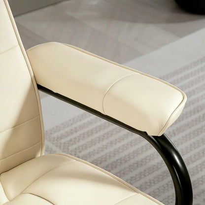 HOMCOM Swivel Recliner Chair and Footstool, Faux Leather Massage Recliner Armchair with Remote Control and Round Wrapped Base Additional View 19