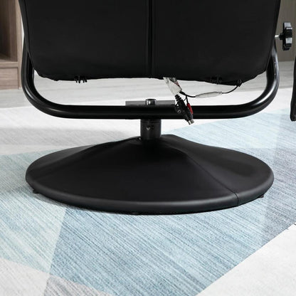 HOMCOM Swivel Recliner Chair and Footstool, Faux Leather Massage Recliner Armchair with Remote Control and Round Wrapped Base Additional View 28