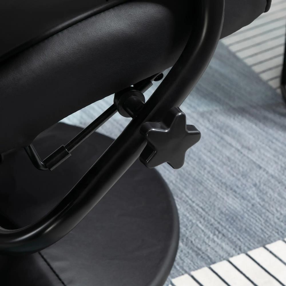 HOMCOM Swivel Recliner Chair and Footstool, Faux Leather Massage Recliner Armchair with Remote Control and Round Wrapped Base Additional View 29