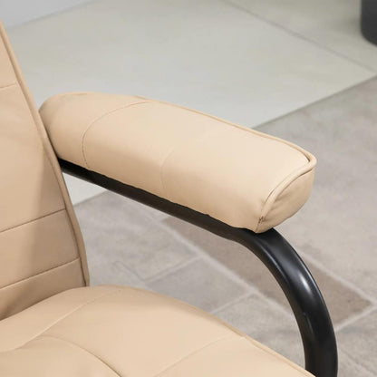 HOMCOM Swivel Recliner Chair and Footstool, Faux Leather Massage Recliner Armchair with Remote Control and Round Wrapped Base Additional View 7