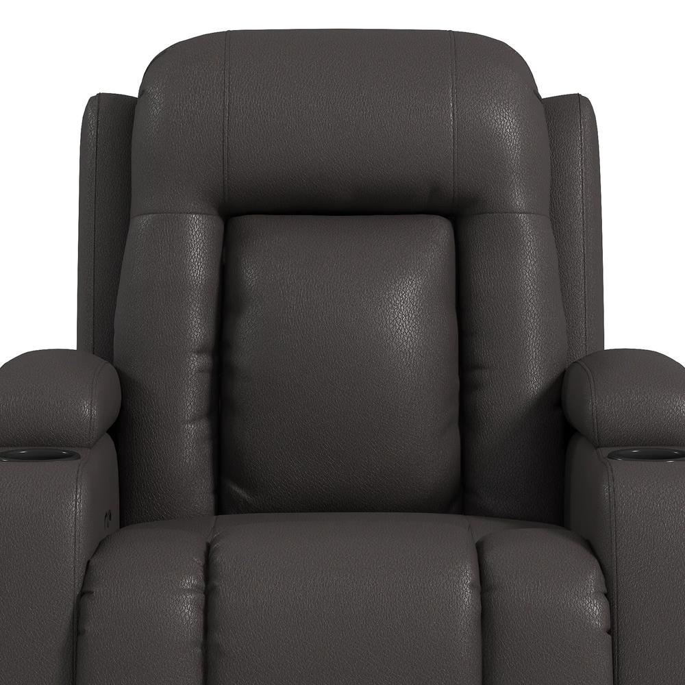 HOMCOM PU Leather Recliner Chair, Recliner Armchair with Extended Footrest, Cup Holders and Side Pockets Additional View 13