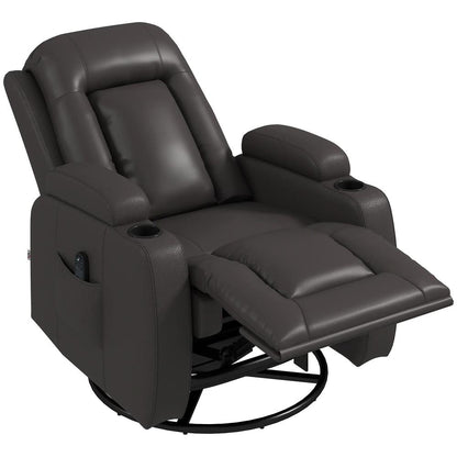 HOMCOM PU Leather Recliner Chair, Recliner Armchair with Extended Footrest, Cup Holders and Side Pockets Additional View 15