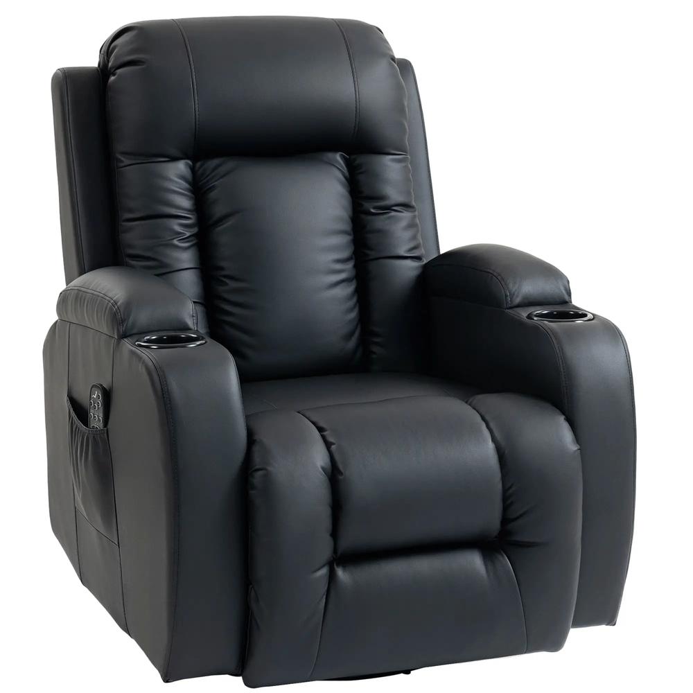 HOMCOM PU Leather Recliner Chair, Recliner Armchair with Extended Footrest, Cup Holders and Side Pockets Additional View 16
