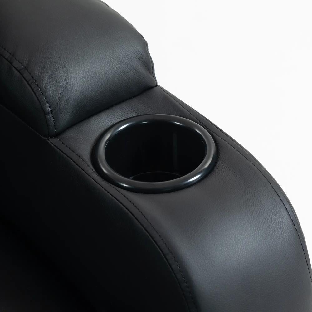 HOMCOM PU Leather Recliner Chair, Recliner Armchair with Extended Footrest, Cup Holders and Side Pockets Additional View 25