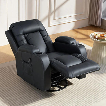 HOMCOM PU Leather Recliner Chair, Recliner Armchair with Extended Footrest, Cup Holders and Side Pockets Additional View 29