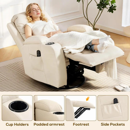 HOMCOM PU Leather Recliner Chair, Recliner Armchair with Extended Footrest, Cup Holders and Side Pockets Additional View 37